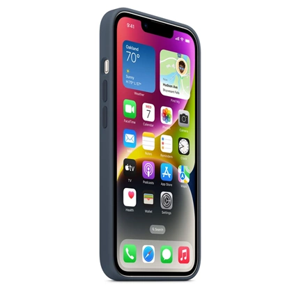 APPLE iPhone 14 MagSafe szilikontok – viharkék