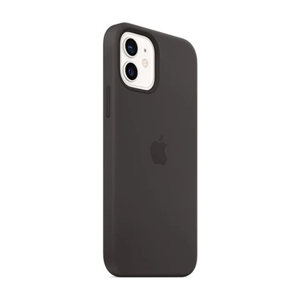 Apple iPhone 12/12 Pro MagSafe Black fekete szilikon tok