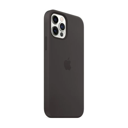 Apple iPhone 12/12 Pro MagSafe Black fekete szilikon tok