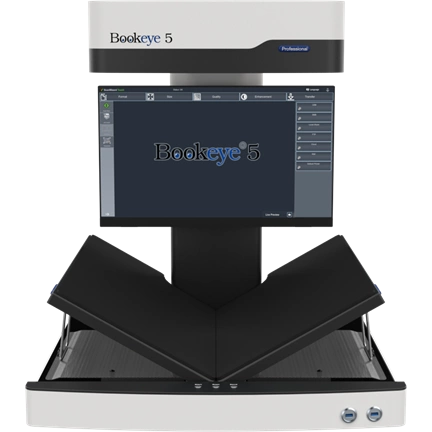 Bookeye 5 V2 Basic, A2+ könyvszkenner, 400dpi, V-Book Cradle, 21" Touch