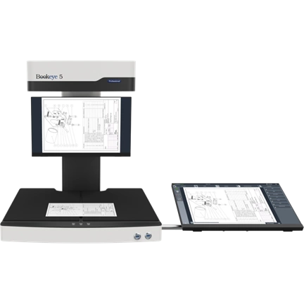 Bookeye 5 V2 Basic, A2+ könyvszkenner, 400dpi, V-Book Cradle, 21" Touch