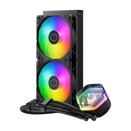 Cooler Master MasterLiquid 240 Atmos komplett vízhűtőrendszer, ARGB, fekete Cooler Master MasterLiquid 240 Atmos komplett vízhűtőrendszer, ARGB, fekete