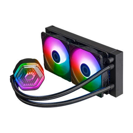 Cooler Master MasterLiquid 240 Atmos komplett vízhűtőrendszer, ARGB, fekete Cooler Master MasterLiquid 240 Atmos komplett vízhűtőrendszer, ARGB, fekete