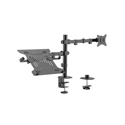 GEMBIRD Adjustable desk mount with monitor arm and notebook tray