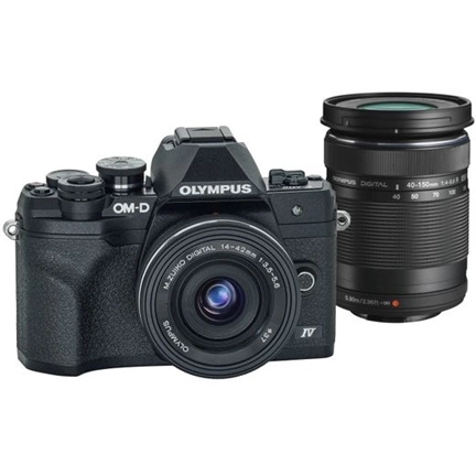 OLYMPUS OM-System E-M10IV 1442EZ DZ kit fekete/fekete/fekete MILC fényképezőgép KIT