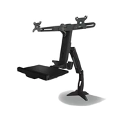 RAIDSONIC Desk mounted "Sit-Stand-Workstation" for two displays up to 24" with mouse and keyboard workspace