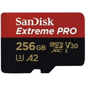 SANDISK Extreme Plus microSDXC 200/140MB/s A2 C10 V30 UHS-I U3 256GB + adapter