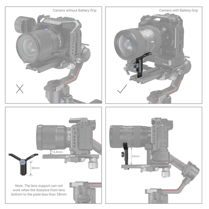 SMALLRIG Extended Lens Support for DJI RS 2 2850