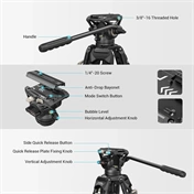 SMALLRIG Heavy-Duty Fluid Head Tripod AD-01 3751B