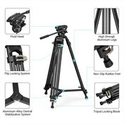 SMALLRIG Heavy-Duty Fluid Head Tripod AD-01 3751B