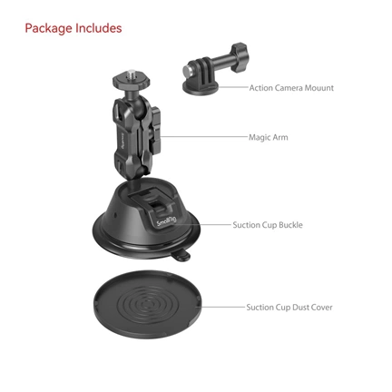 SMALLRIG Portable Suction Cup Mount Support for Action Cameras SC-1K 4193